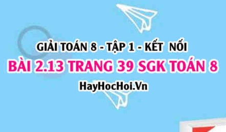 Giải bài 2.13 trang 39 Toán 8 Tập 1 SGK Kết nối tri thức